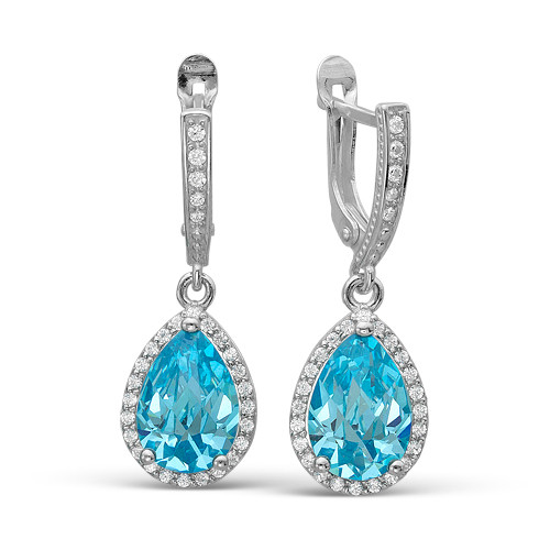 Серьги из серебра с фианитом Красная Пресня 3386498Д3