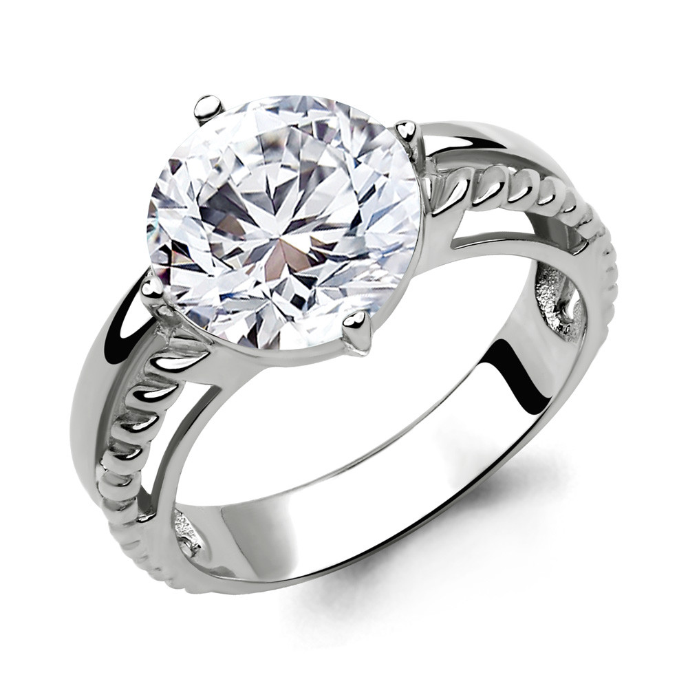 Кольцо Aquamarine серебро с родием, фианит, "каратник" 64943