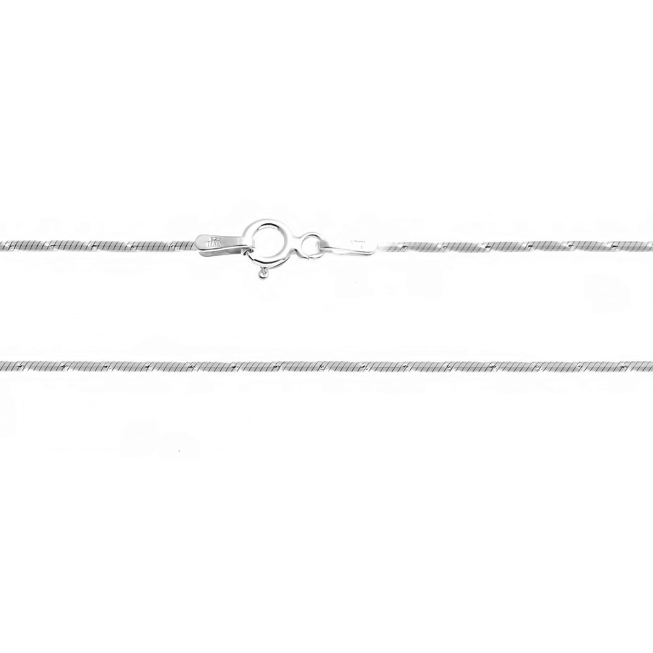 Цепь Teosa серебро с родием, без вставок, снейк с насечками GRQ 8L I011/S-025-40
