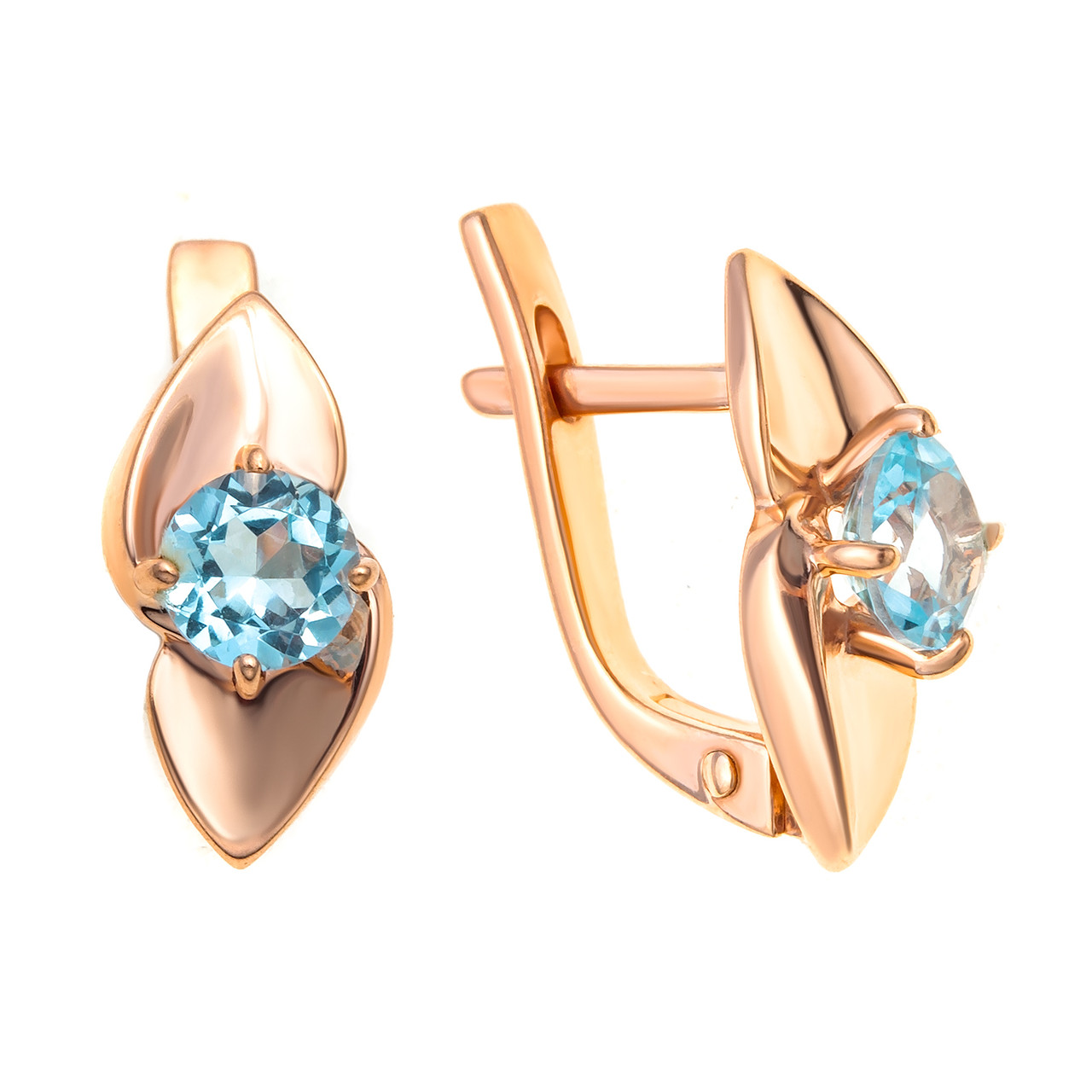 Серьги Teosa серебро с позолотой, топаз, "каратник" С629-4212Т
