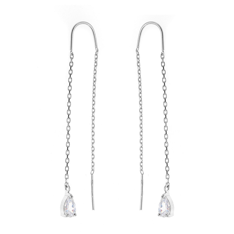Серебряные серьги с фианитом ЗОЛОТЫЕ КУПОЛА 0221281-00775