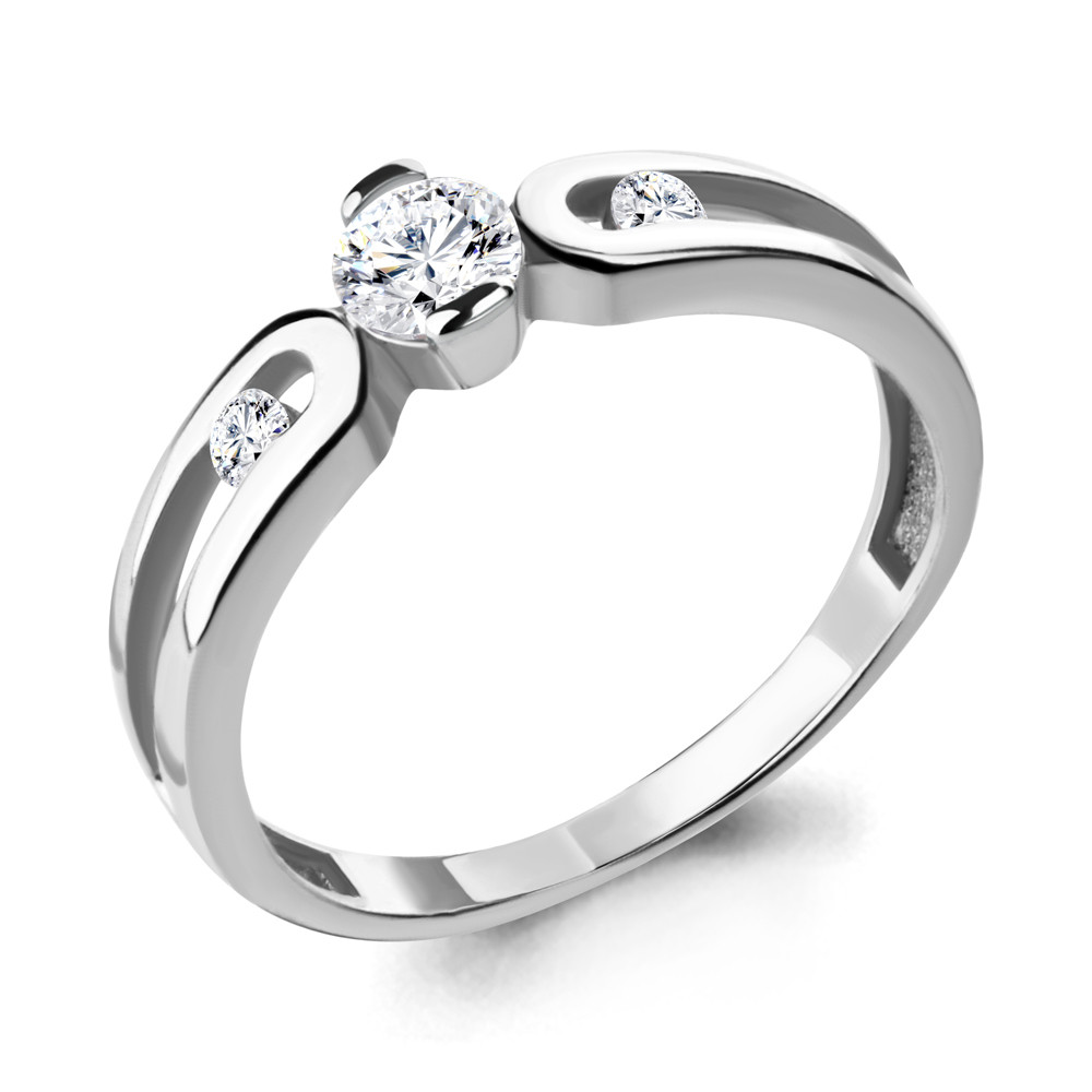 Кольцо из серебра с фианитом сваровски Aquamarine 66582.5