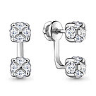 Серьги из серебра с фианитами Aquamarine 48128А.5, фото 4