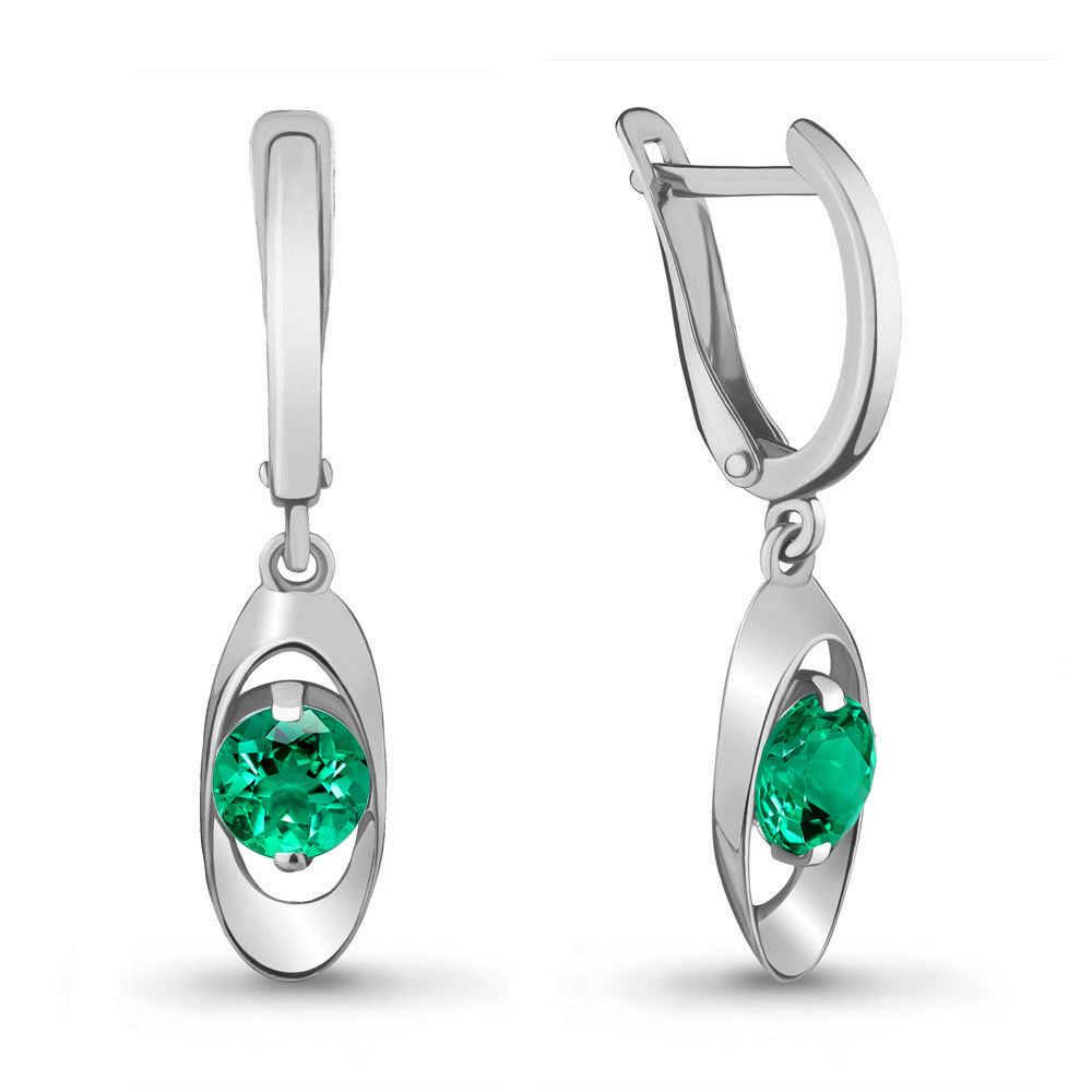 Серьги Aquamarine серебро с родием 42898П.5