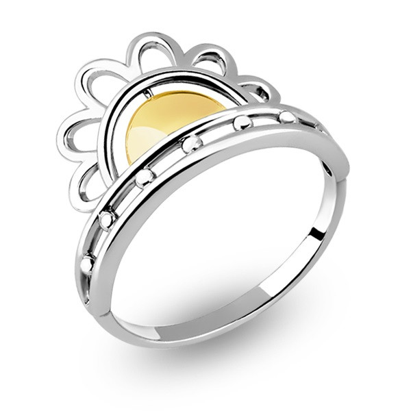 Кольцо Aquamarine серебро с позолотой, без вставок, , символы 54531# размеры - 17,5