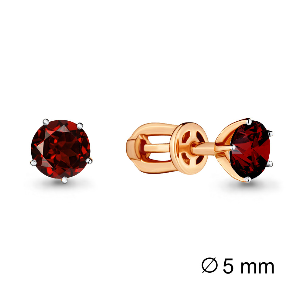 Серебряные серьги с гранатом Aquamarine 4403703.6