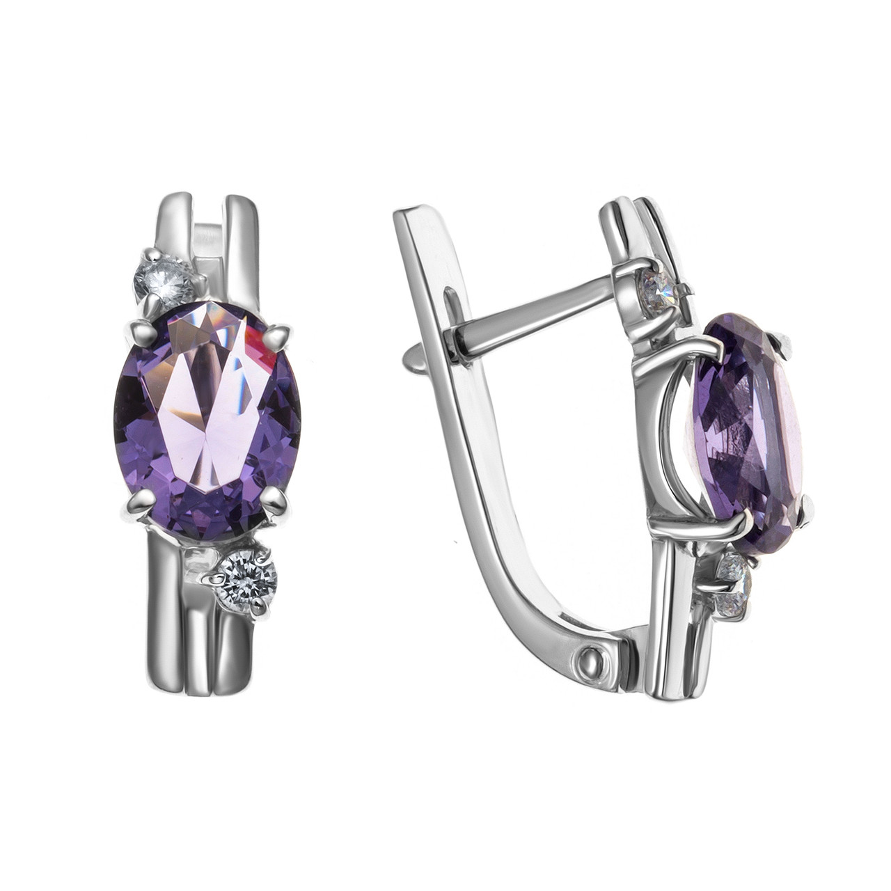 Серебряные серьги с фианитом Teosa 2000-0393-AM