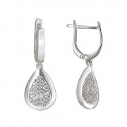 Серьги из серебра с фианитом Эстет 01С1510775