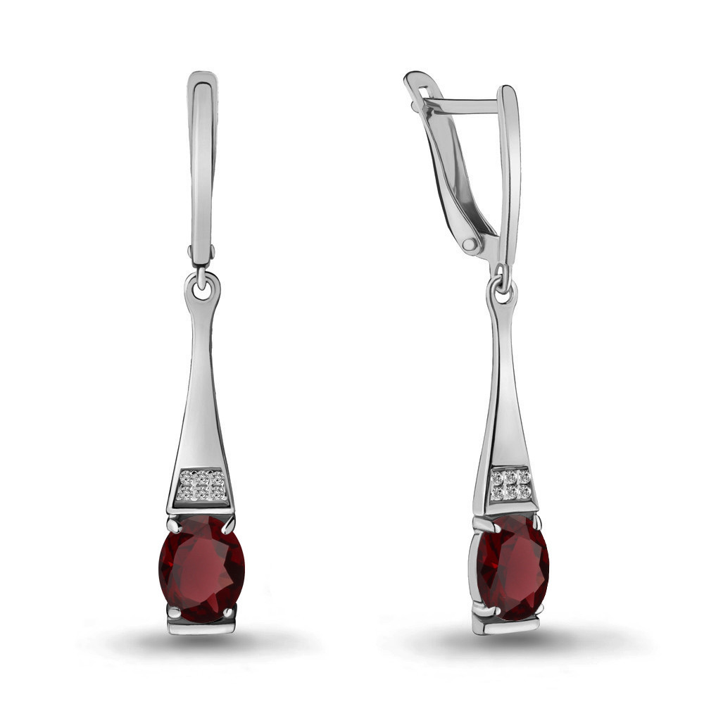Серьги длинные из серебра Aquamarine 4717103А.5 покрыто родием
