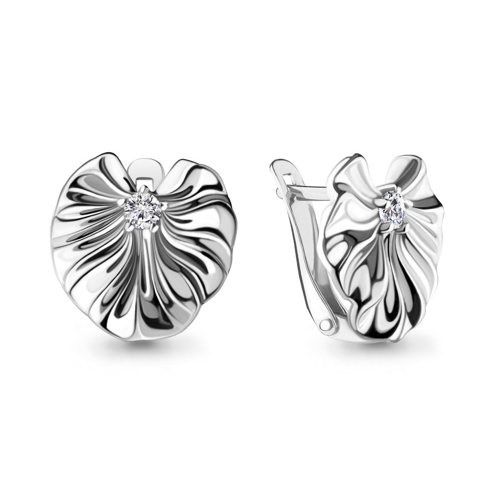 Серьги классические Aquamarine 46180А.5 покрыто родием