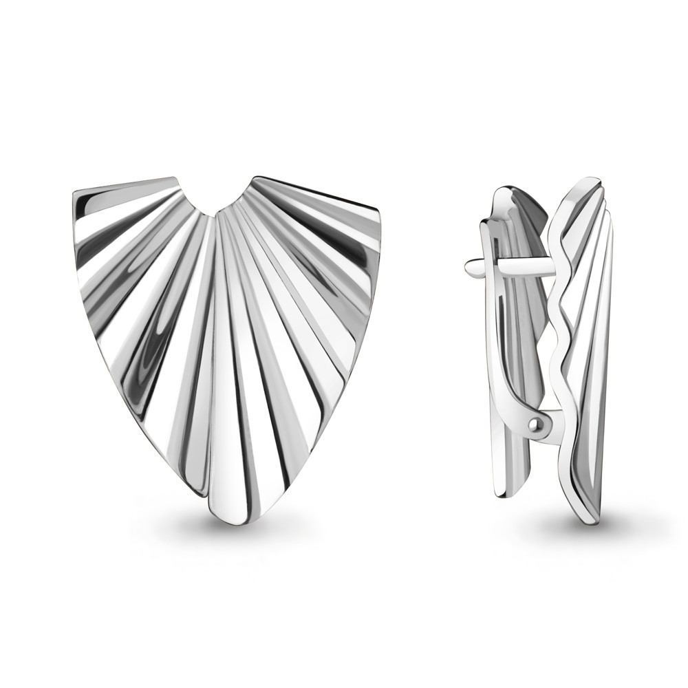Серебряные серьги Aquamarine 33719.5 покрыто родием коллекц. Dynamic