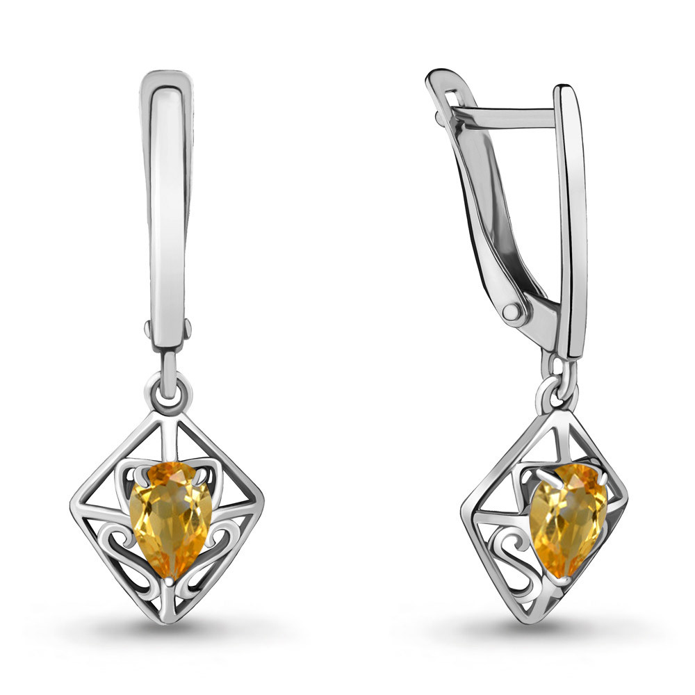 Серьги Aquamarine серебро с родием 4718006.5