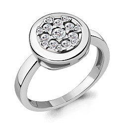 Серебряное кольцо  Фианит Aquamarine 68546А.5 покрыто  родием