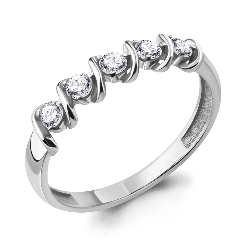Кольцо Aquamarine серебро с родием, фианит 68706А.5 размеры - 16