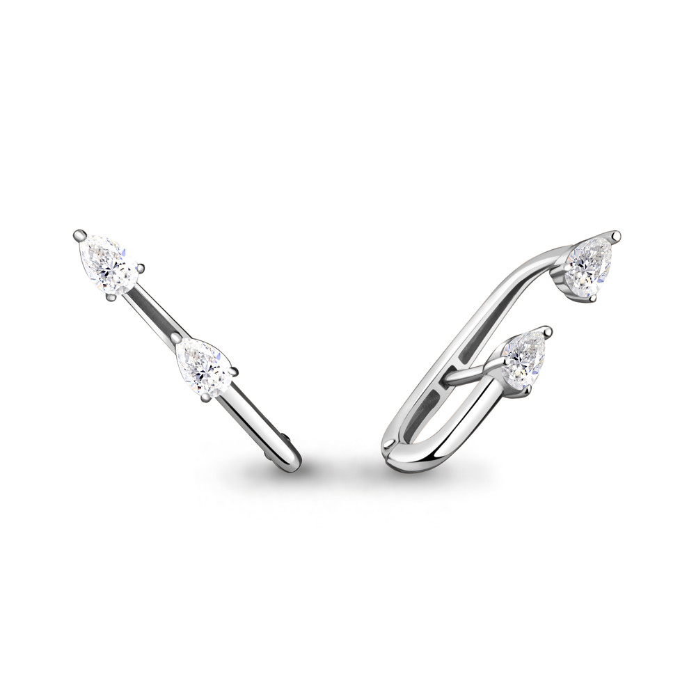 Серьги Aquamarine серебро с родием 48226.5