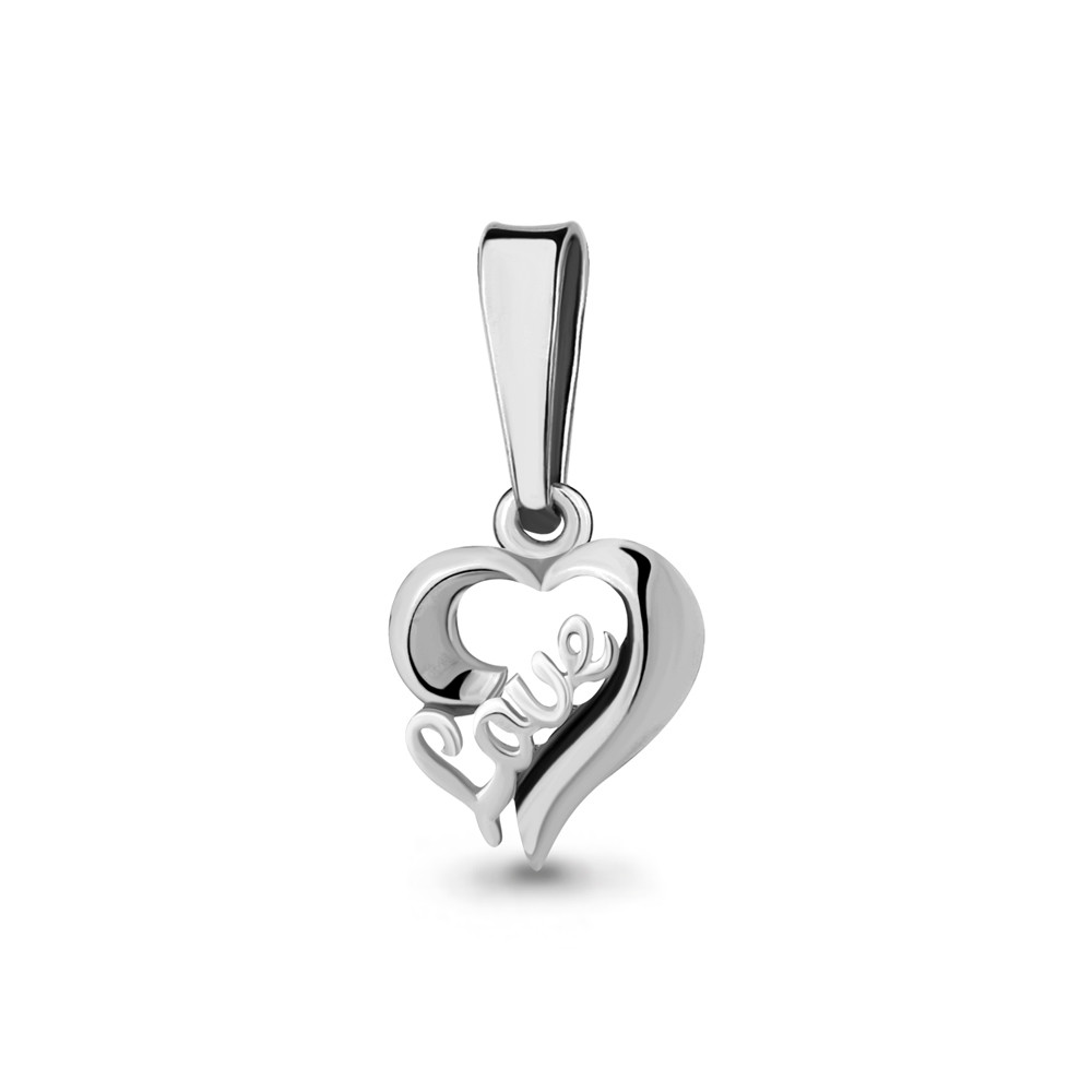 Подвеска Aquamarine серебро с родием, без вставок, love 16033.5