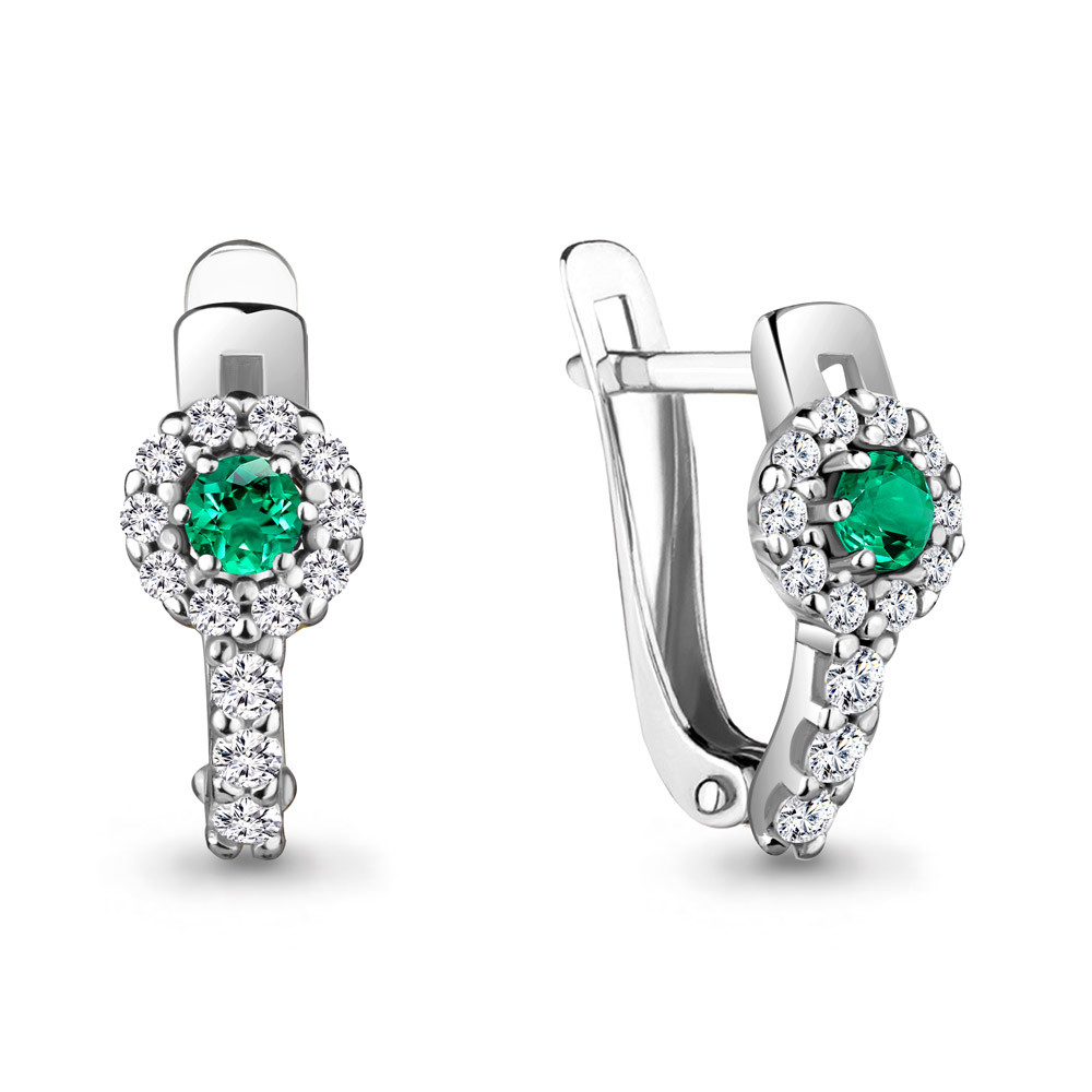 Серьги AQUAMARINE серебро с родием 48480АГ.5
