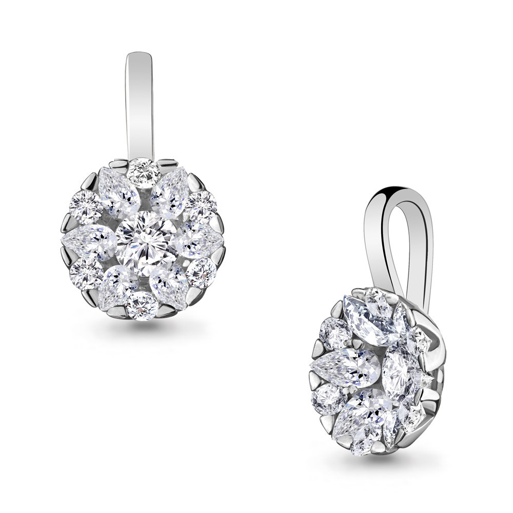 Подвеска Aquamarine серебро с родием, фианит, фантазия 24300А.5