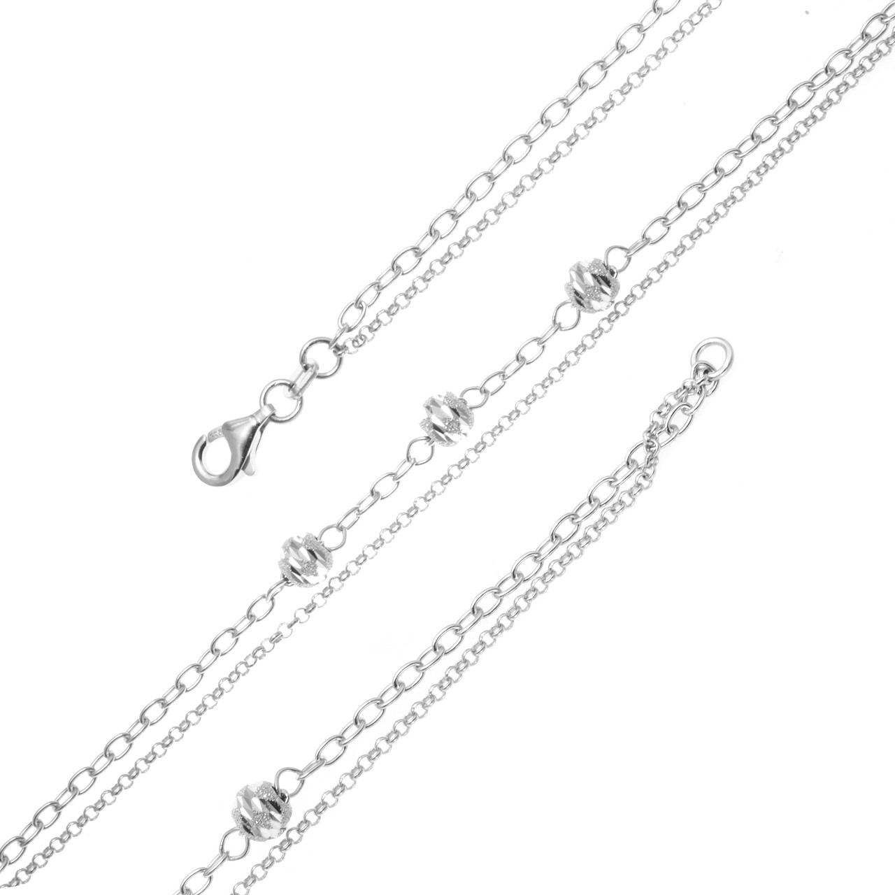 Браслет Teosa серебро с родием, без вставок SET10038 BR-16