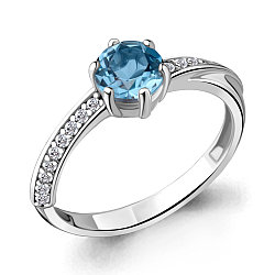 Кольцо AQUAMARINE серебро с родием 6938705А.5