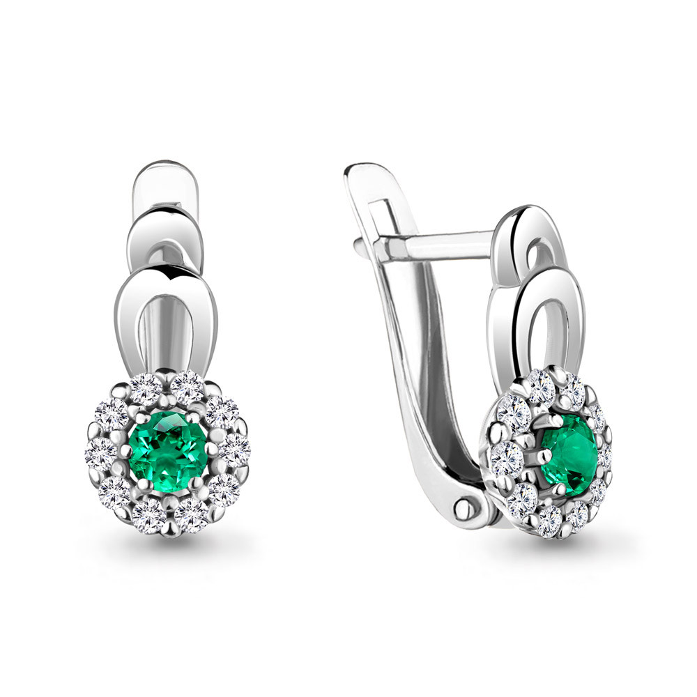 Серьги AQUAMARINE серебро с родием 48481АГ.5