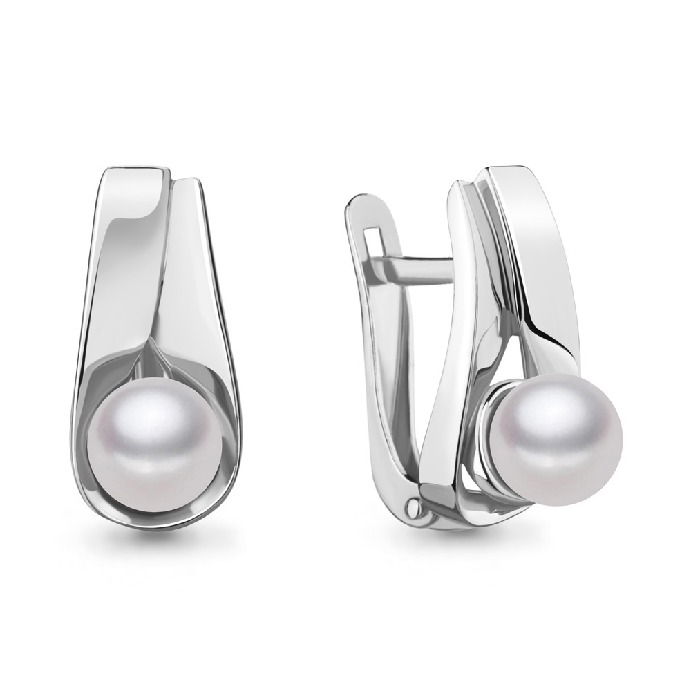 Серьги серебряные классические Aquamarine 48682.5 покрыто родием