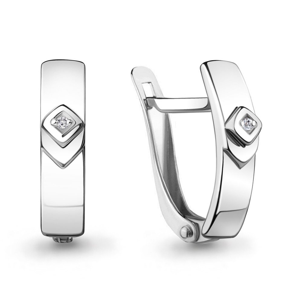 Серьги AQUAMARINE серебро с родием 40138.5