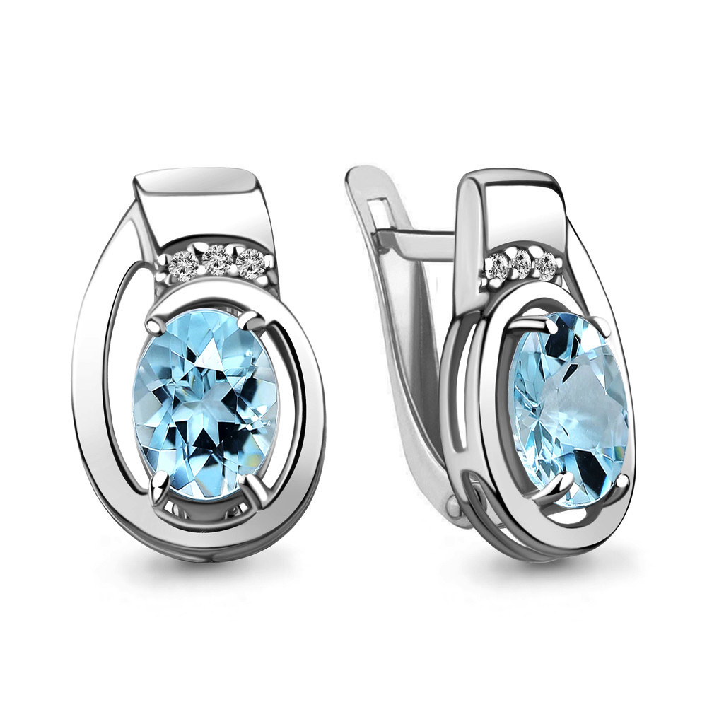 Серьги AQUAMARINE серебро с родием 4741902А.5