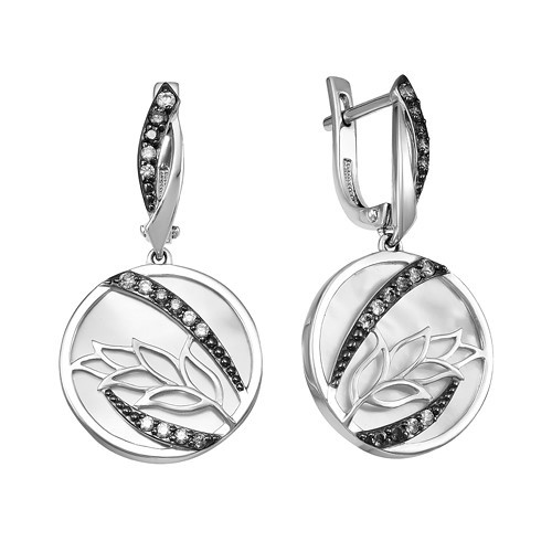 Серьги TEOSA серебро с родием С625-5375М5