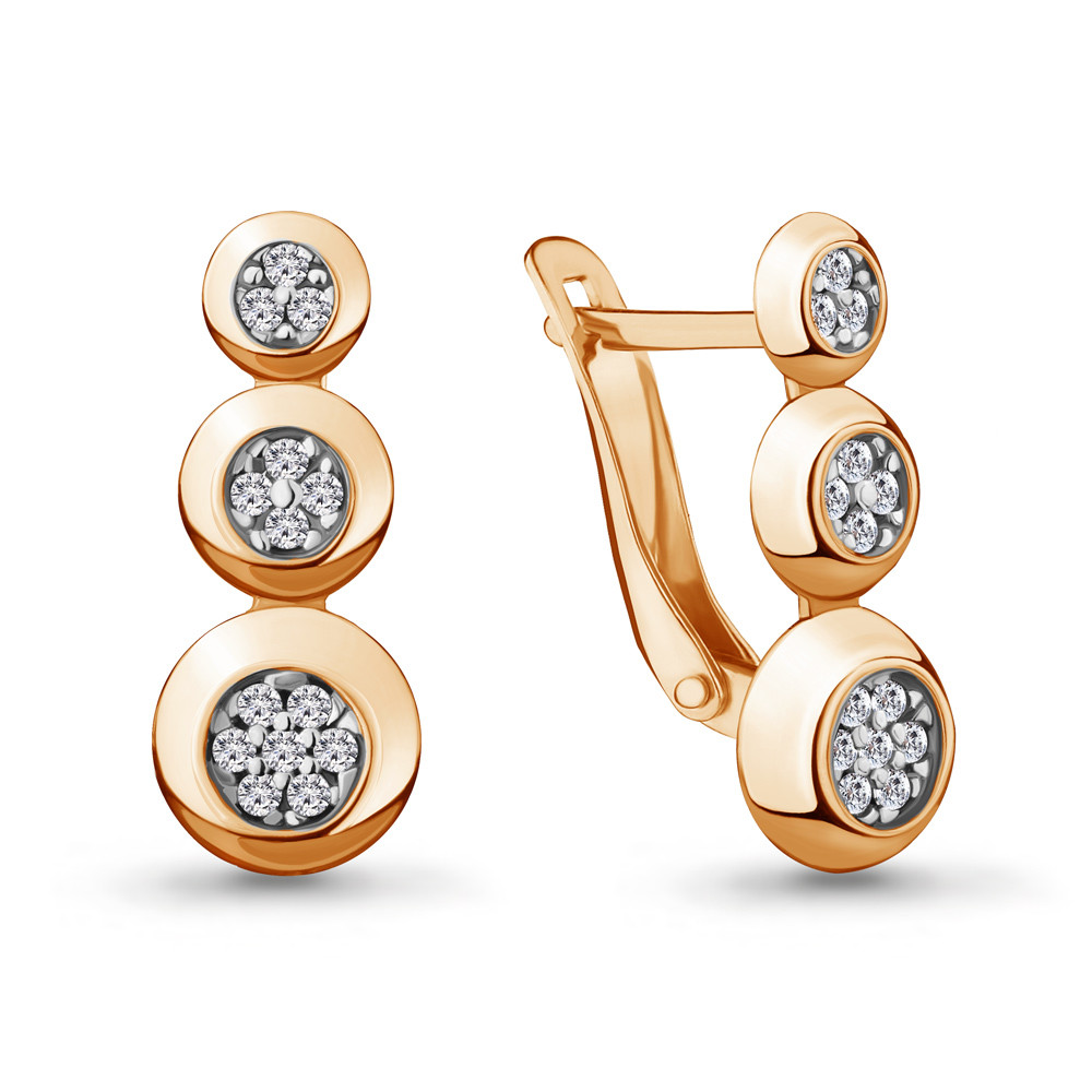 Серьги классические Aquamarine 48000А.6 позолота