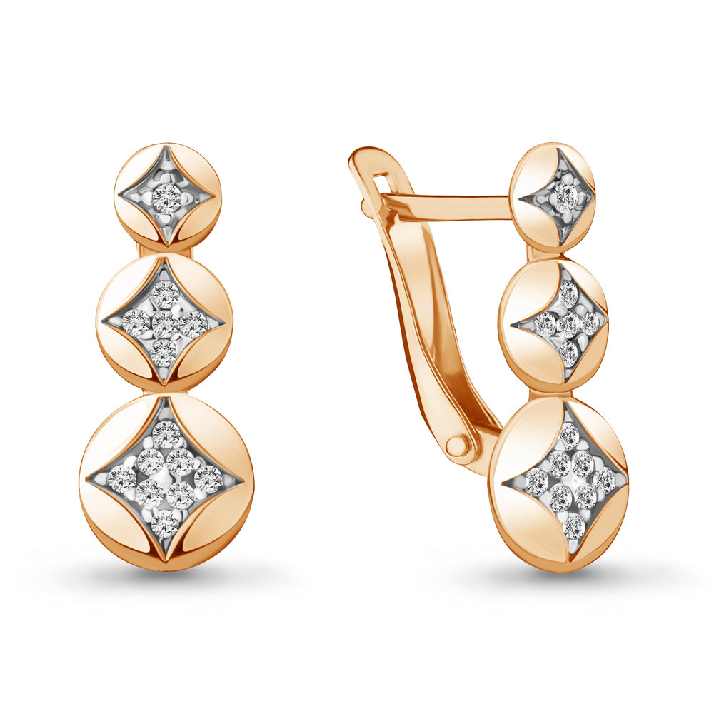 Серьги классические Aquamarine 48001А.6 позолота