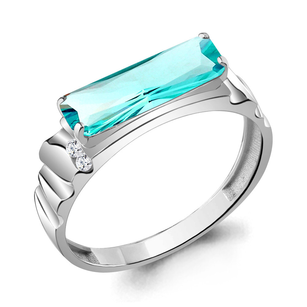 Кольцо AQUAMARINE серебро с родием 6934088А.5