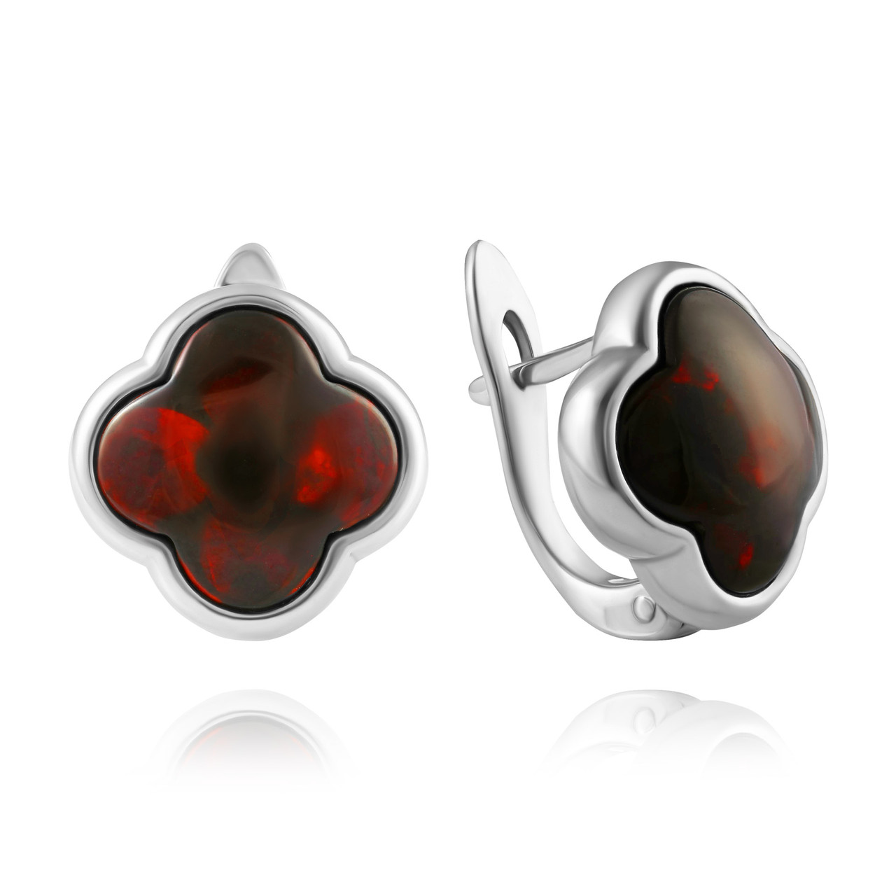 Серьги из серебра 929041118ca коллекц. Янтарь коньячный