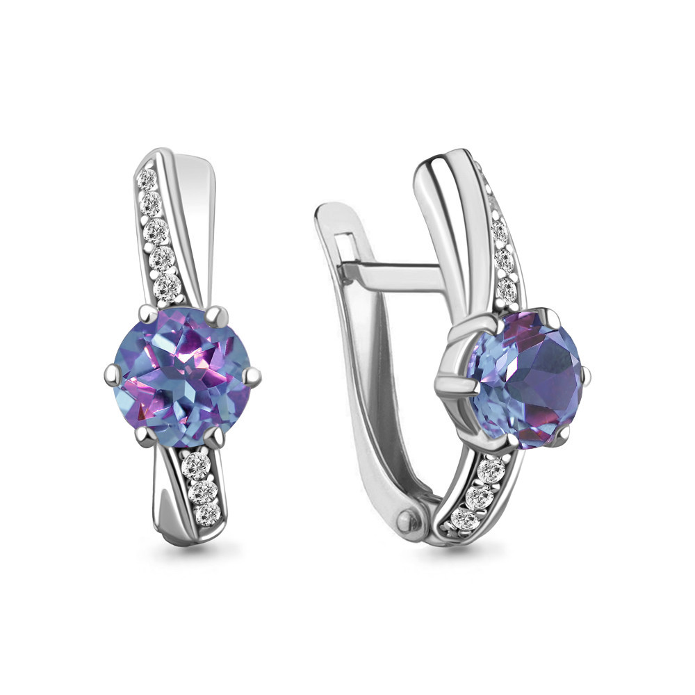 Серьги AQUAMARINE серебро с родием 4748325А.5