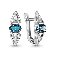 Серьги AQUAMARINE серебро с родием 4737108А.5