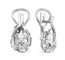 Серьги MASKOM серебро с родием, агат зеленый, модное с200-1175