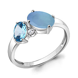 Кольцо AQUAMARINE серебро с родием 69389610А.5