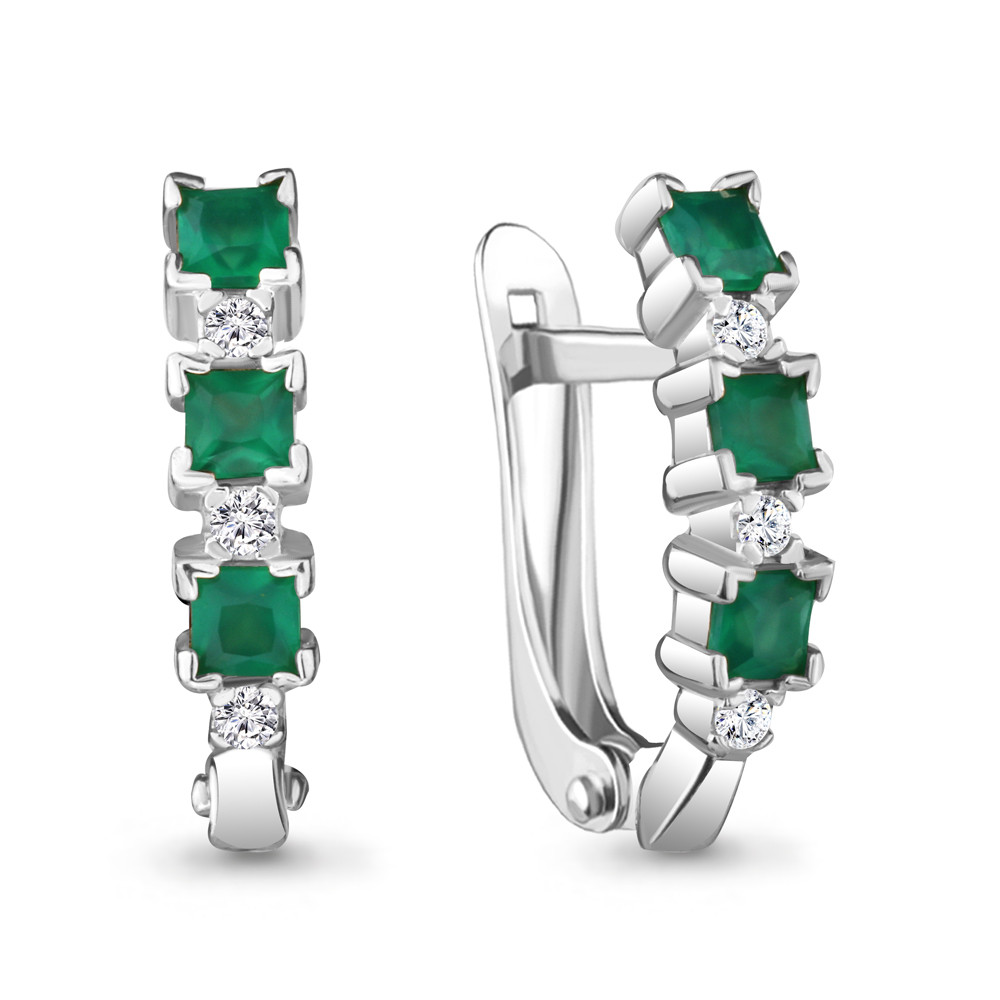 Серьги AQUAMARINE серебро с родием 4737509А.5