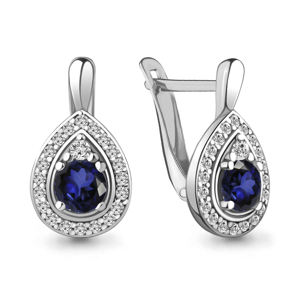 Серьги классические 48359АБ.5 покрыто родием
