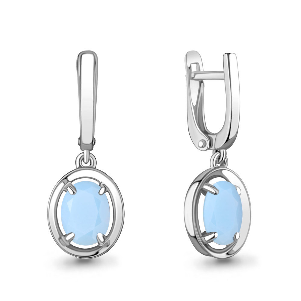 Серьги AQUAMARINE серебро с родием 47366605.5