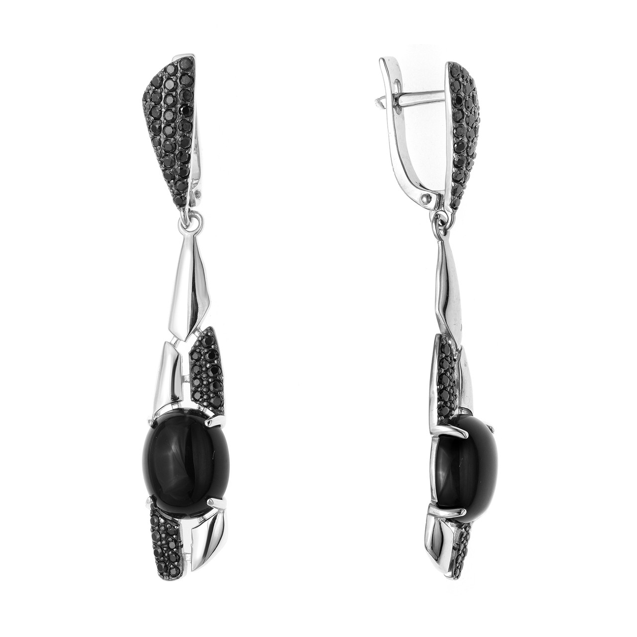 Серьги TEOSA серебро с родием 200-1354-BL-r