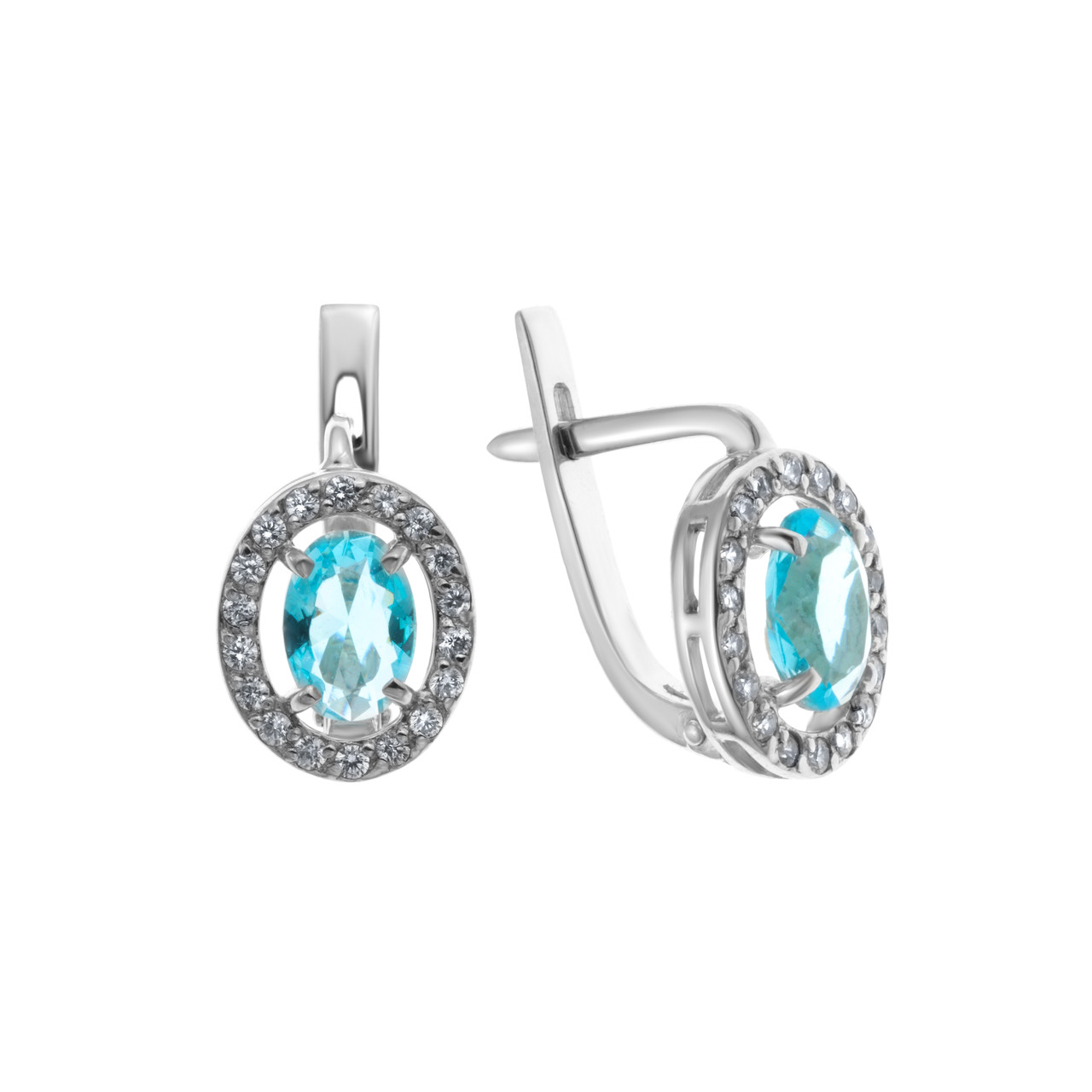 Серьги TEOSA серебро с родием, фианит синт., с английским замком 200-613-T