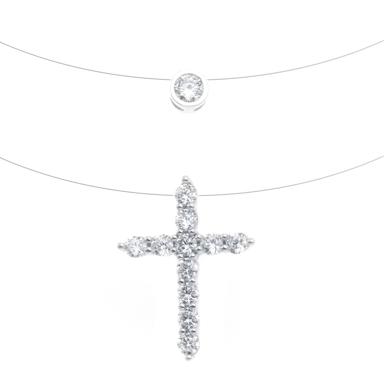 Колье TEOSA серебро с родием, фианит 0300372-10775