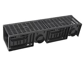 Лоток пластиковый водоотводный DN 300 с решеткой щелевой чугунной .1000.353.347 мм