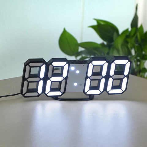 Часы настенные / настольные "скелетоны" с LED подсветкой LED VST-883 {дата / температура / будильник} (Белый) - фото 1 - id-p84892250
