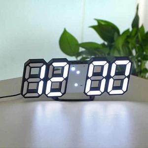 Часы настенные / настольные "скелетоны" с LED подсветкой LED VST-883 {дата / температура / будильник} (Белый)