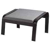 Табурет для ног ПОЭНГ черно-коричневый/Шифтебу темно-серый ИКЕА, IKEA