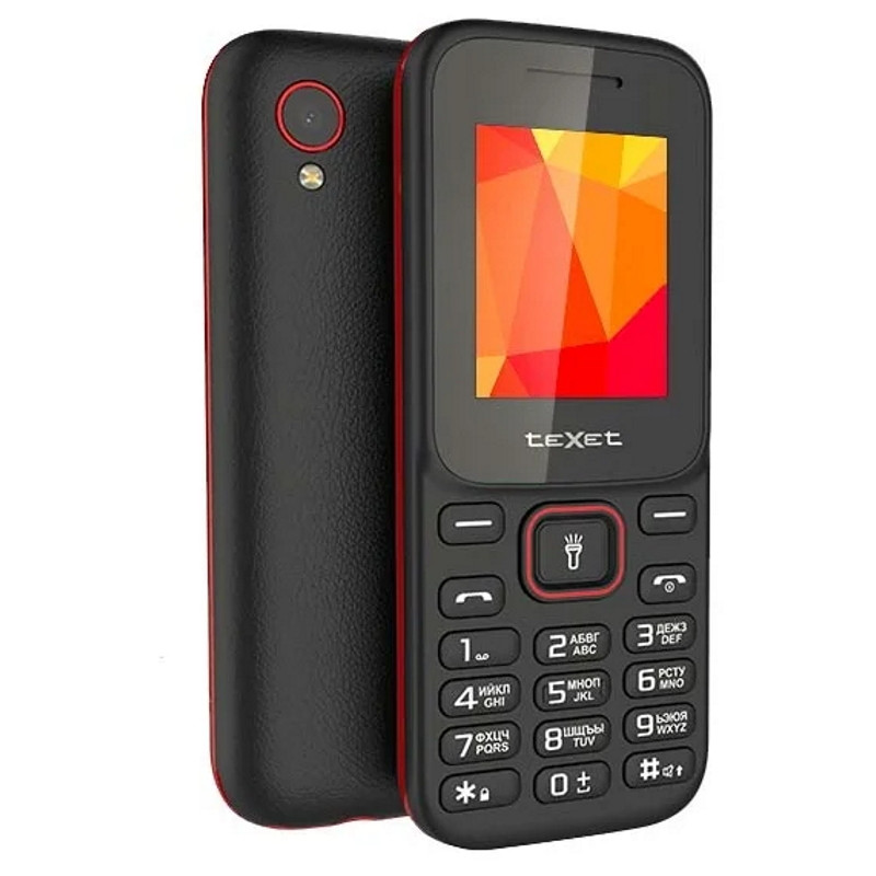 Мобильный телефон Texet TM-124 черный-красный, фото 1