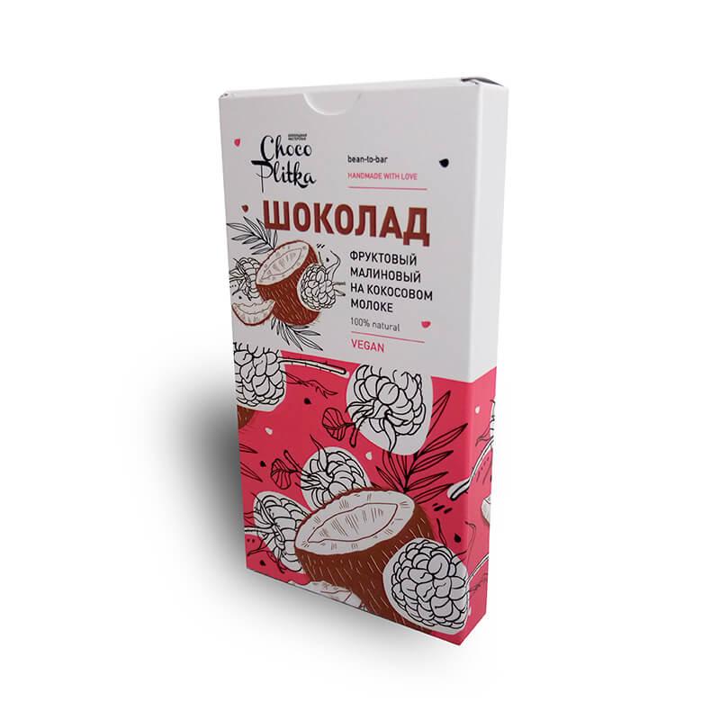 Шоколад Малиновый на Кокосовом молоке ChocoPlitka