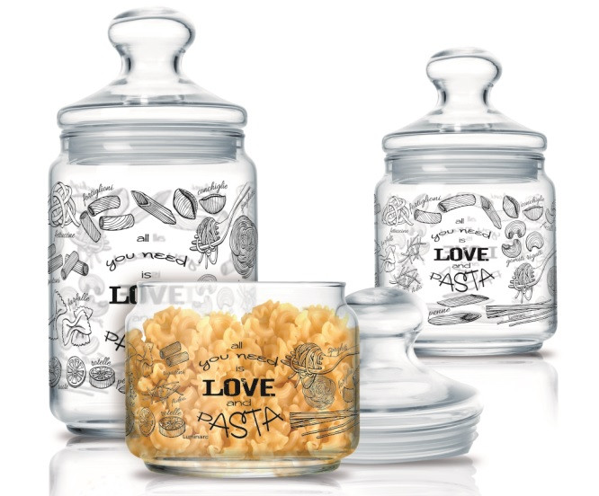 Набор банок для хранения продуктов Luminarc Love Pasta 3 шт.